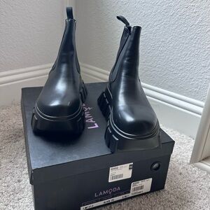 Lamoda crashin hard platform boots womens Black